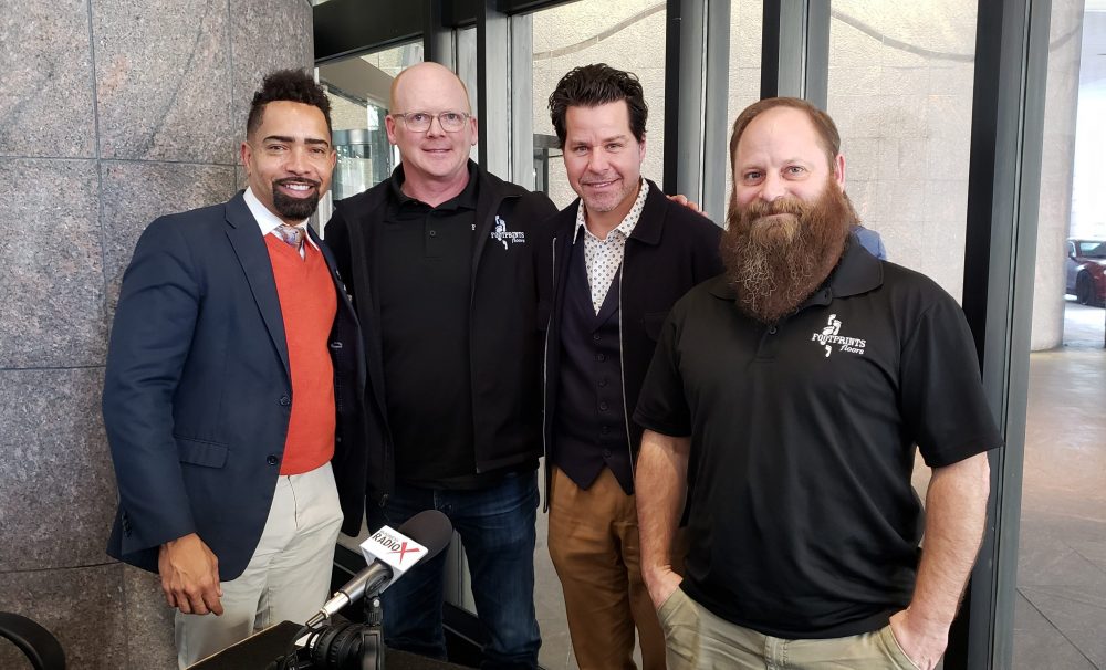 Dan Corso with Atlanta Sports Council, Dr. Maury Wills with D.A.T.E and Noel Brewick and Matt Therriault with Footprints Floors